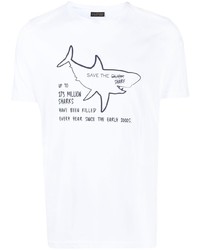 T-shirt girocollo stampata bianca e nera di Save The Duck