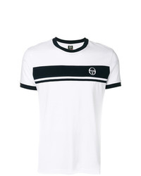T-shirt girocollo stampata bianca e nera di Sergio Tacchini