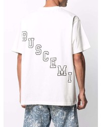T-shirt girocollo stampata bianca e nera di Buscemi