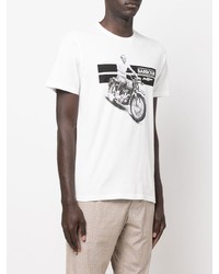 T-shirt girocollo stampata bianca e nera di Barbour