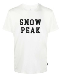 T-shirt girocollo stampata bianca e nera di Snow Peak