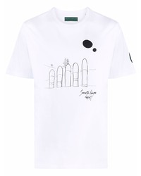 T-shirt girocollo stampata bianca e nera di Societe Anonyme