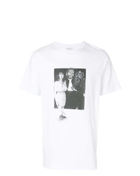 T-shirt girocollo stampata bianca e nera di Soulland