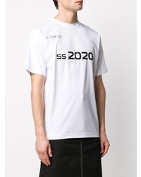 T-shirt girocollo stampata bianca e nera di Xander Zhou