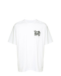 T-shirt girocollo stampata bianca e nera di Stampd