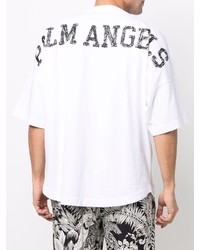T-shirt girocollo stampata bianca e nera di Palm Angels