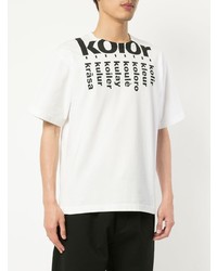 T-shirt girocollo stampata bianca e nera di Kolor