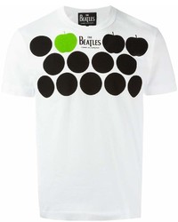 T-shirt girocollo stampata bianca e nera