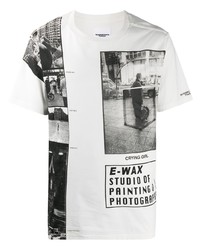 T-shirt girocollo stampata bianca e nera di Takahiromiyashita The Soloist