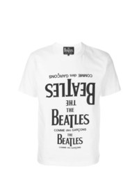 T-shirt girocollo stampata bianca e nera di The Beatles X Comme Des Garçons