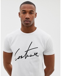T-shirt girocollo stampata bianca e nera di The Couture Club