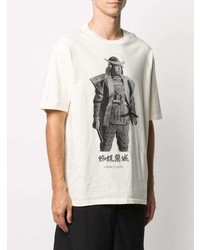 T-shirt girocollo stampata bianca e nera di Undercover