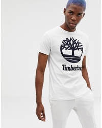 T-shirt girocollo stampata bianca e nera di Timberland