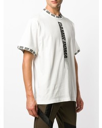 T-shirt girocollo stampata bianca e nera di Damir Doma