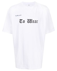 T-shirt girocollo stampata bianca e nera di Toga