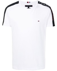 T-shirt girocollo stampata bianca e nera di Tommy Hilfiger