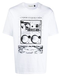 T-shirt girocollo stampata bianca e nera di UNDERCOVE