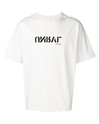 T-shirt girocollo stampata bianca e nera di Unravel Project