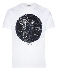 T-shirt girocollo stampata bianca e nera di Valentino