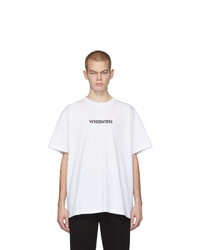 T-shirt girocollo stampata bianca e nera di Vetements
