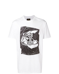 T-shirt girocollo stampata bianca e nera di Vivienne Westwood Anglomania