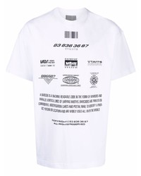 T-shirt girocollo stampata bianca e nera di VTMNTS