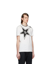 T-shirt girocollo stampata bianca e nera di Dolce and Gabbana