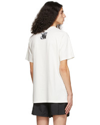T-shirt girocollo stampata bianca e nera di 424