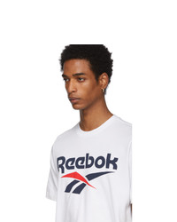 T-shirt girocollo stampata bianca e nera di Reebok Classics