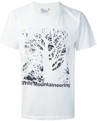 T-shirt girocollo stampata bianca e nera di White Mountaineering
