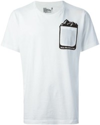 T-shirt girocollo stampata bianca e nera di White Mountaineering