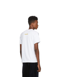 T-shirt girocollo stampata bianca e nera di Noah NYC