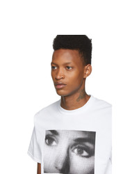 T-shirt girocollo stampata bianca e nera di Noah NYC