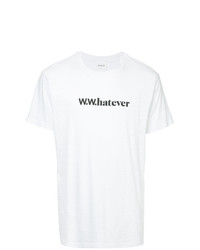 T-shirt girocollo stampata bianca e nera di Wood Wood