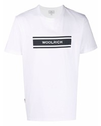T-shirt girocollo stampata bianca e nera di Woolrich