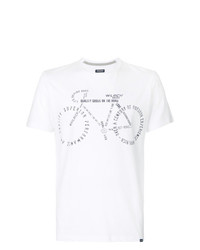 T-shirt girocollo stampata bianca e nera di Woolrich
