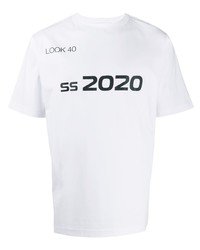 T-shirt girocollo stampata bianca e nera di Xander Zhou