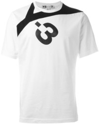 T-shirt girocollo stampata bianca e nera di Y-3