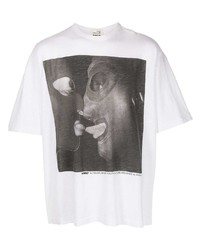 T-shirt girocollo stampata bianca e nera di YMC
