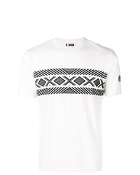 T-shirt girocollo stampata bianca e nera di Z Zegna