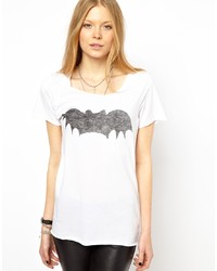 T-shirt girocollo stampata bianca e nera di Zoe Karssen