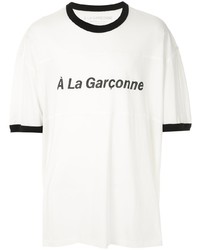 T-shirt girocollo stampata bianca e nera di À La Garçonne