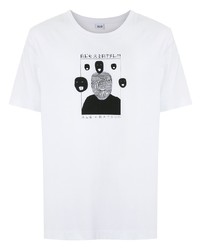 T-shirt girocollo stampata bianca e nera di Àlg