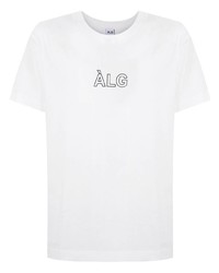 T-shirt girocollo stampata bianca e nera di Àlg