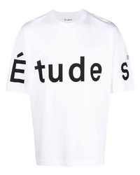 T-shirt girocollo stampata bianca e nera di Études