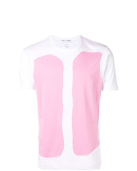 T-shirt girocollo stampata bianca e rosa di Comme Des Garcons SHIRT