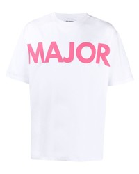 T-shirt girocollo stampata bianca e rosa di Honey Fucking Dijon