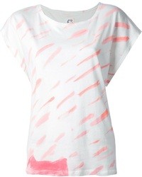 T-shirt girocollo stampata bianca e rosa di Tsumori Chisato