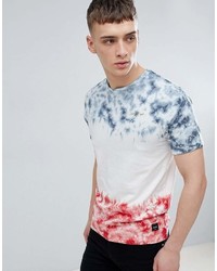 T-shirt girocollo stampata bianca e rossa e blu scuro di ONLY & SONS