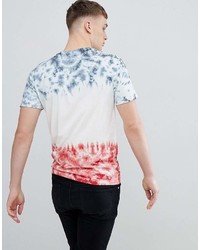 T-shirt girocollo stampata bianca e rossa e blu scuro di ONLY & SONS